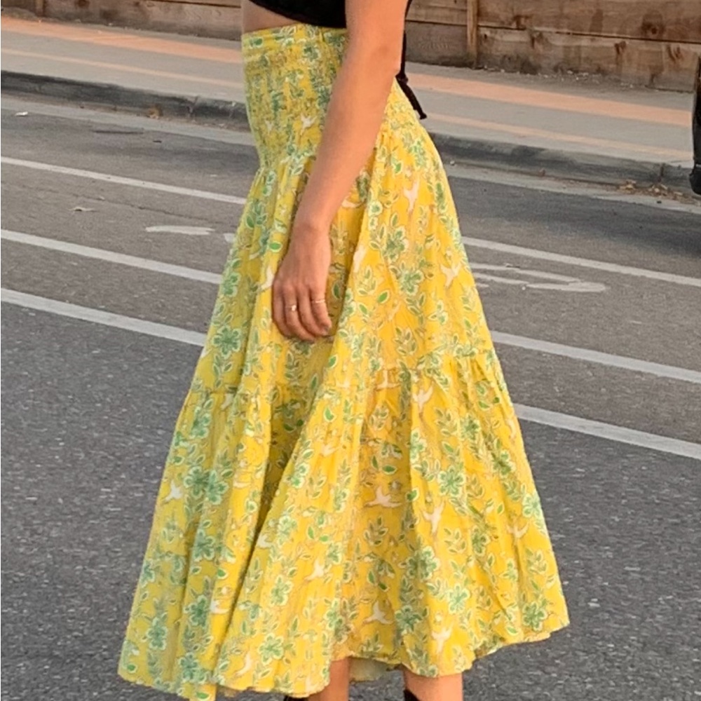 Rhode yellow floral skirt
